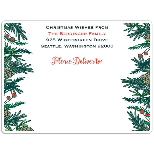 Pine Branches Shipping Labels